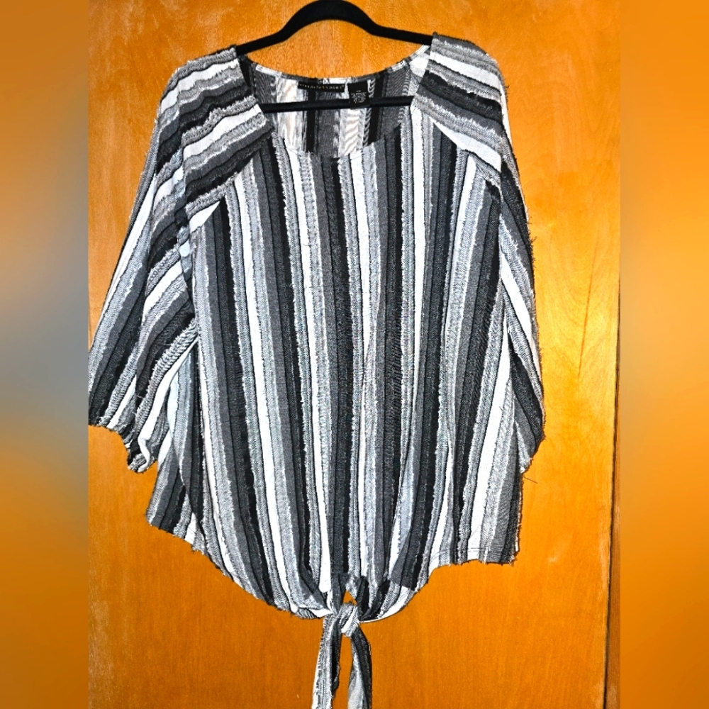 Striped Black and White Women's Top